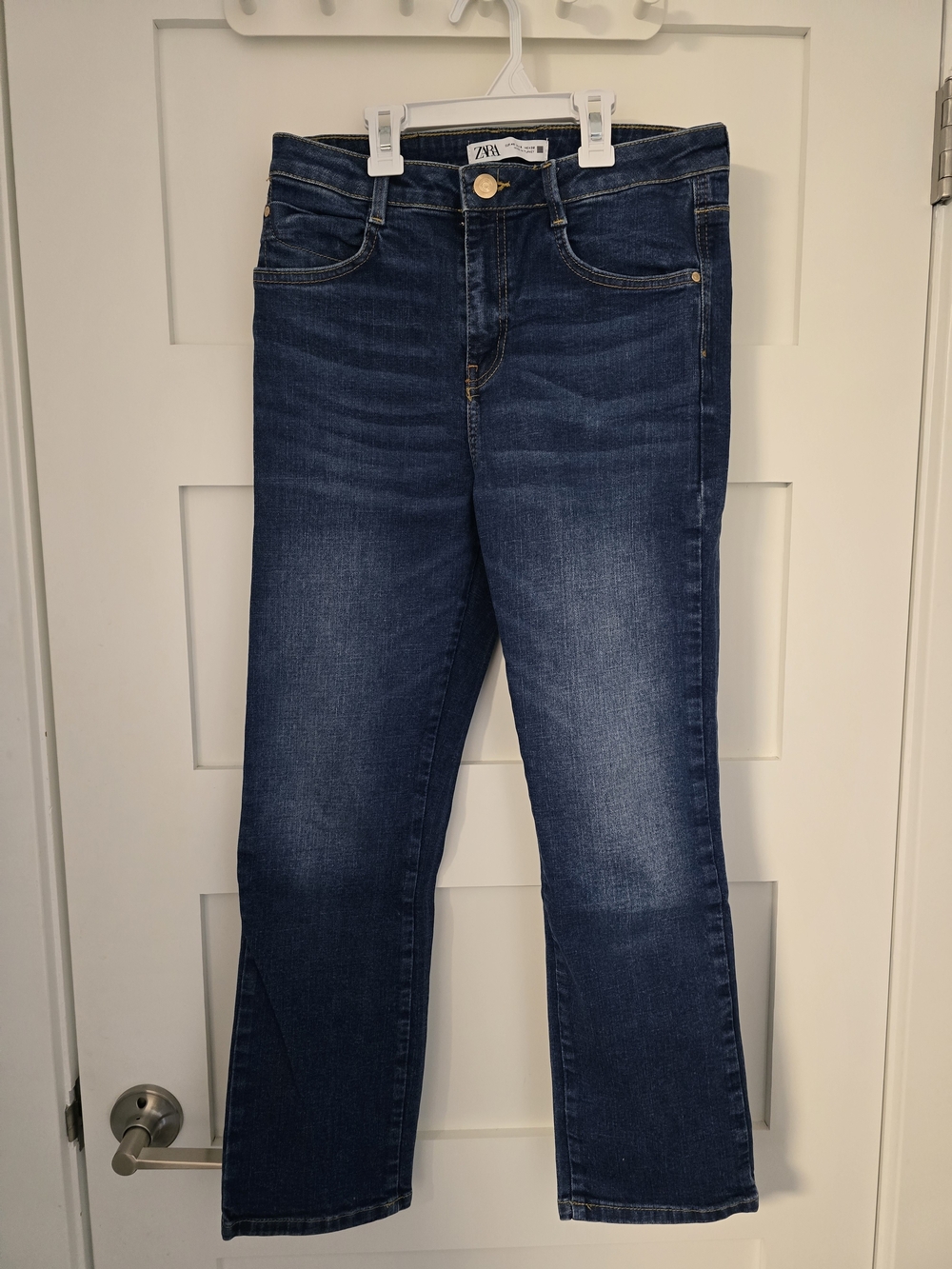 Zara Navy Blue Straight-Leg Women's Jeans